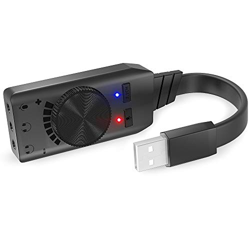 usb 7.1 sound card external converter adapter with stereo 3.5mm aux for pc mac